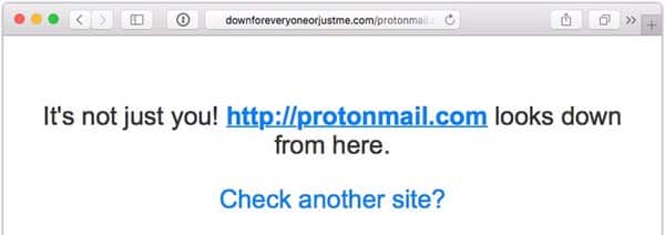 Protonmail is down