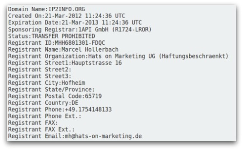 IP2Info WHOIS IP2Info WHOIS