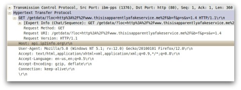 Wireshark results Wireshark results