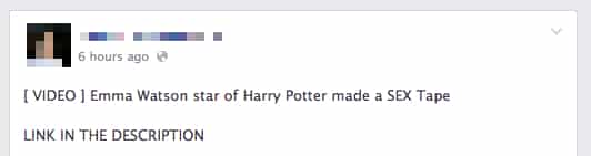 Emma Watson scam on Facebook