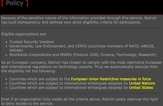 ReVuln policy
