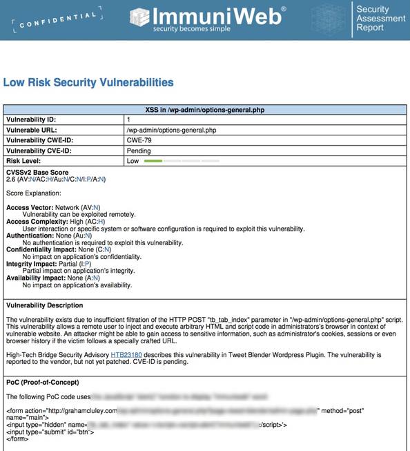 Details of vulnerability