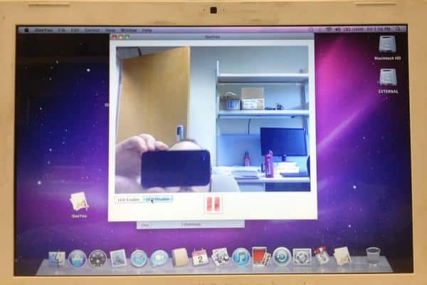 Webcam on, LED off