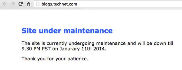 Down for maintenance