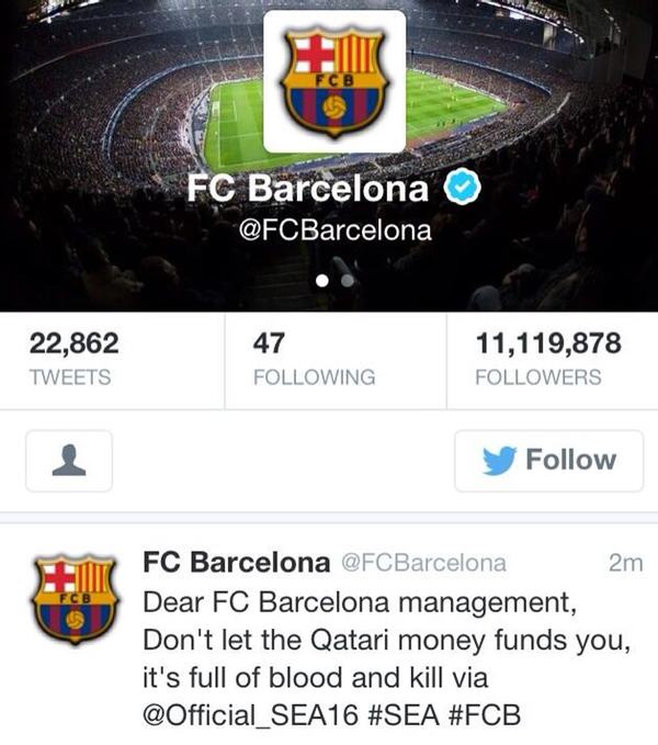 FC Barcelona tweet