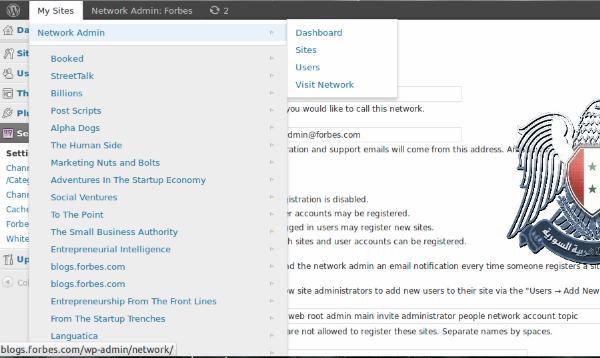 Forbes admin console