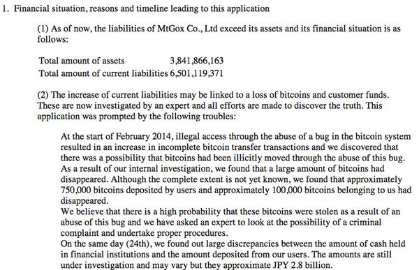 Mt. Gox statement