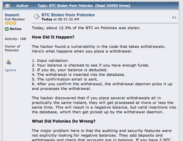 Poloniex statement