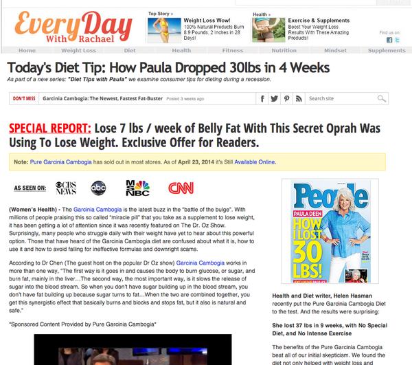 Diet spam website
