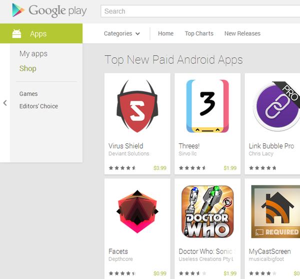 New in the Android app store