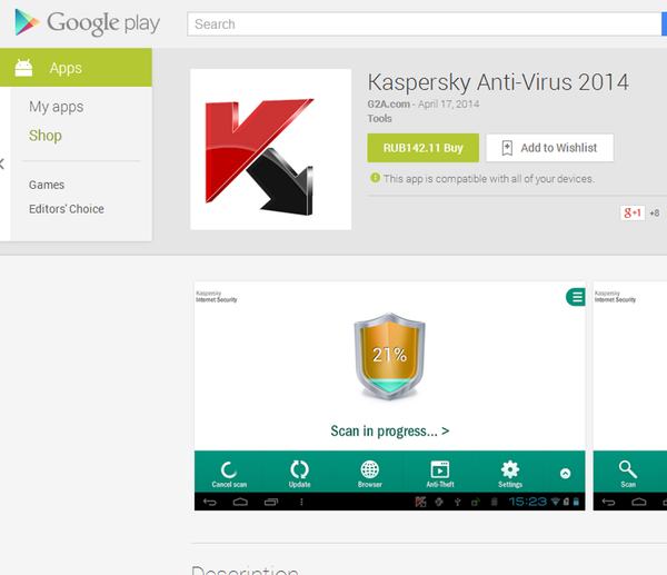 Fake Kaspersky for Android