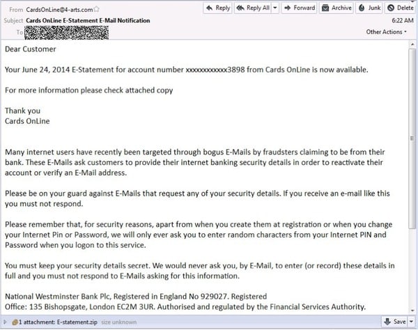 Malicious email