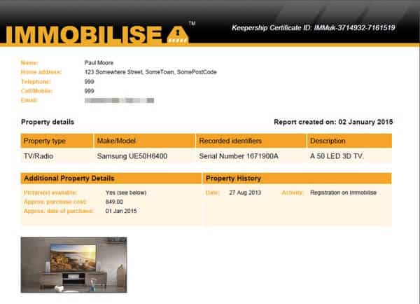 Immobilise record