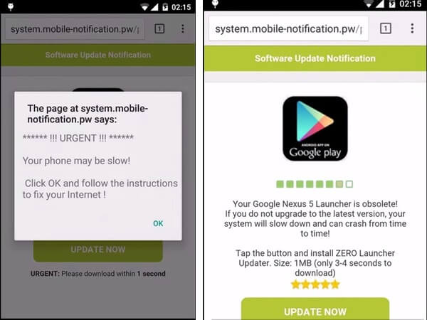 Android ad messages