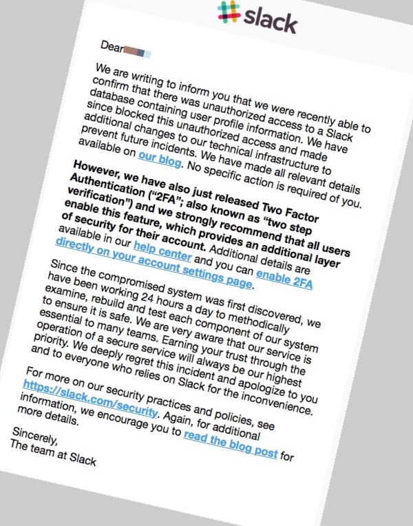 Email from Slack