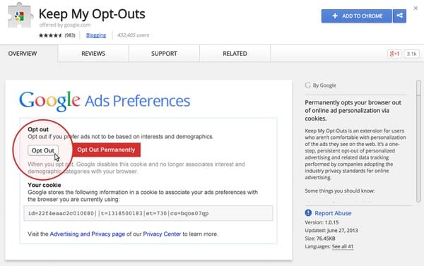 Google Opt-Outs