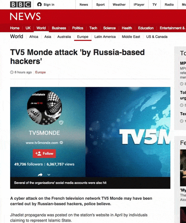 Animated GIF of BBC news report