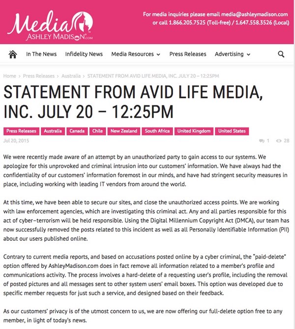 Full deletion statement