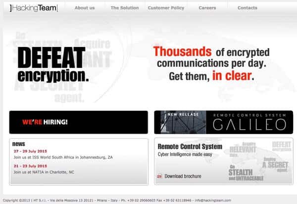 Hacking Team website
