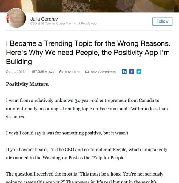 LinkedIN post