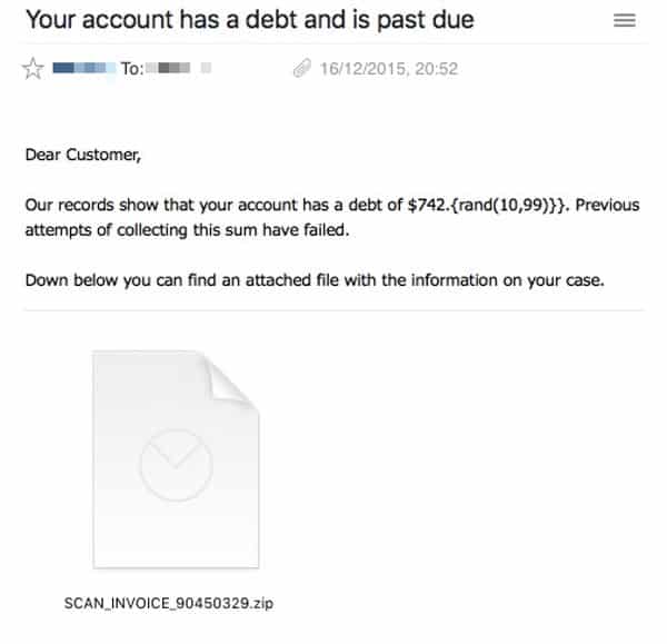 Invoice spam