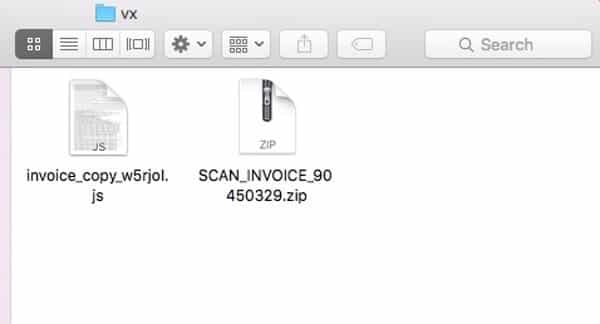 Inside the ZIP file is a malicious JavaScript file