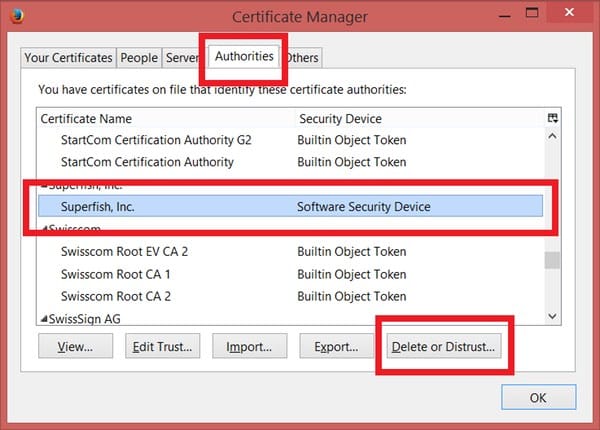 Superfish cert