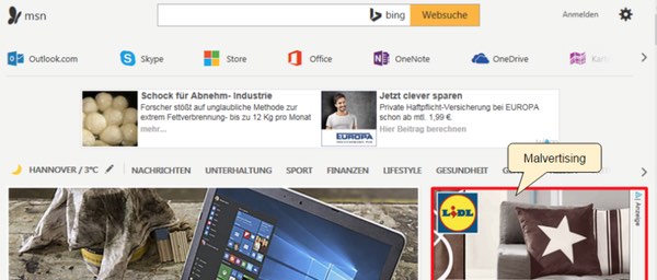MSN malvertising