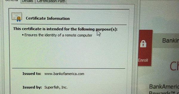 Superfish bank of america
