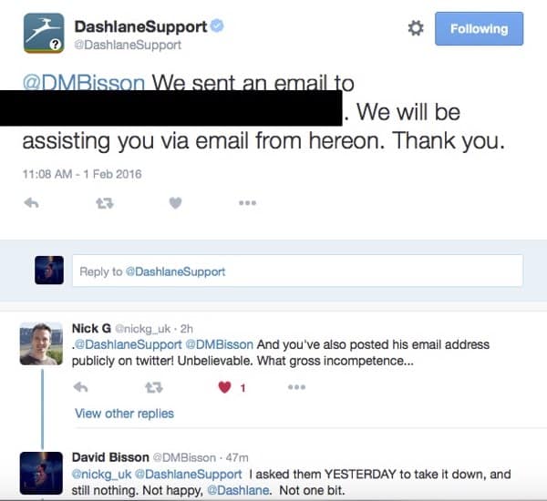 Dashlane's twitter goof