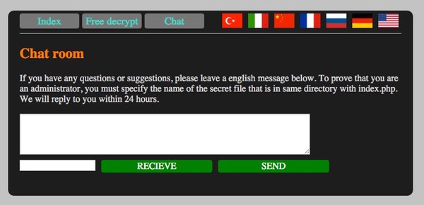 Ransomware chat