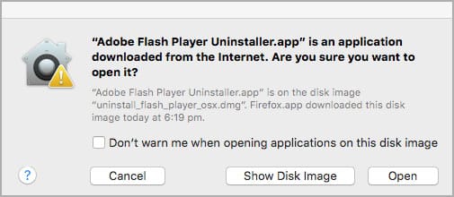 Flash warning