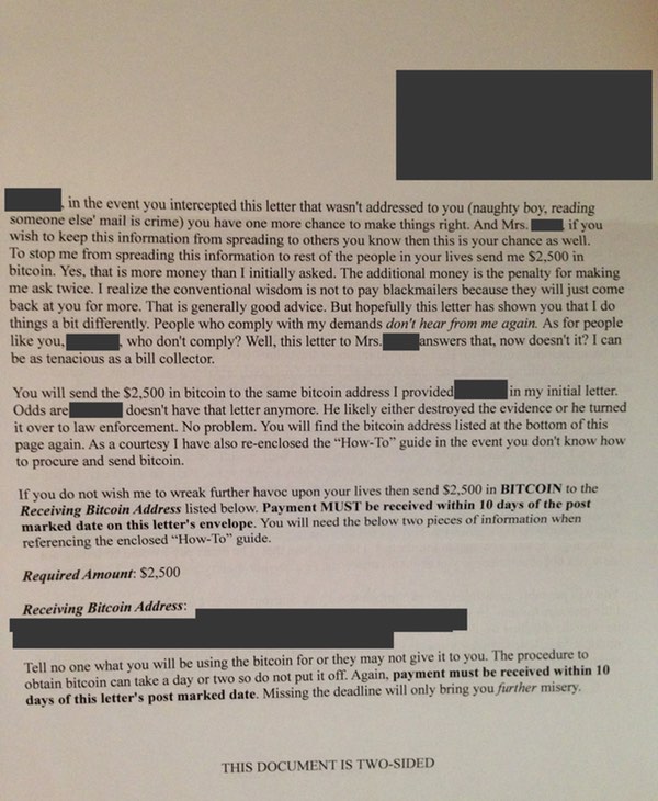 Ashley Madison blackmail letter