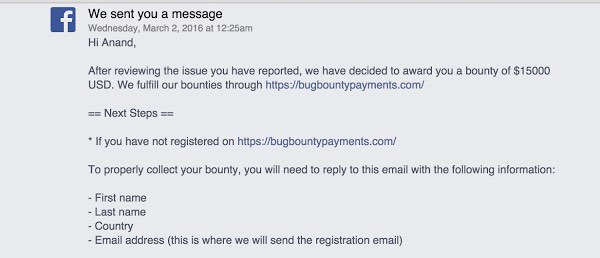 Facebook bug bounty