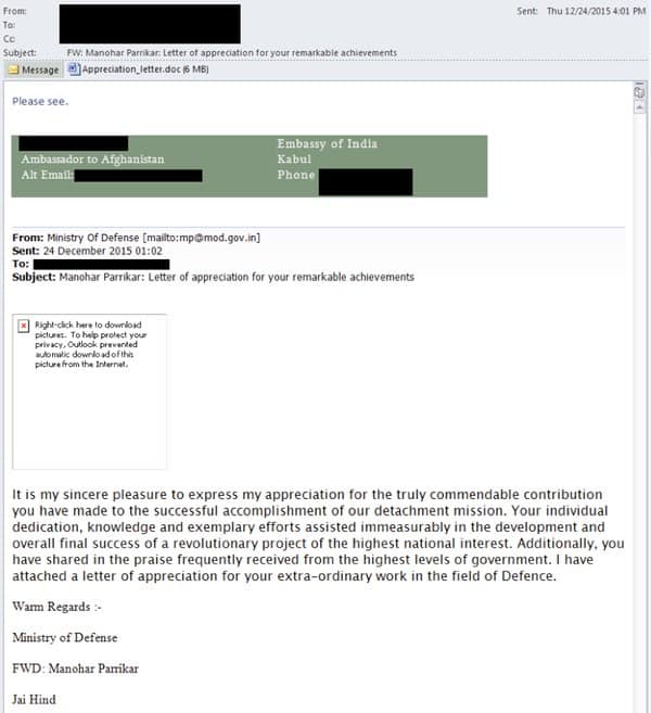 Malicious email