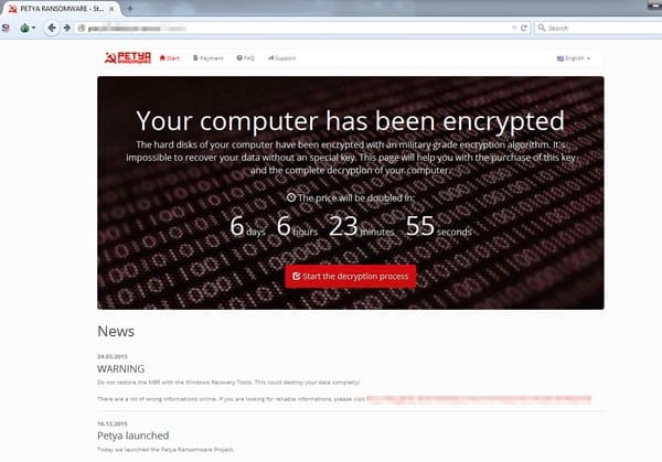 Petya website