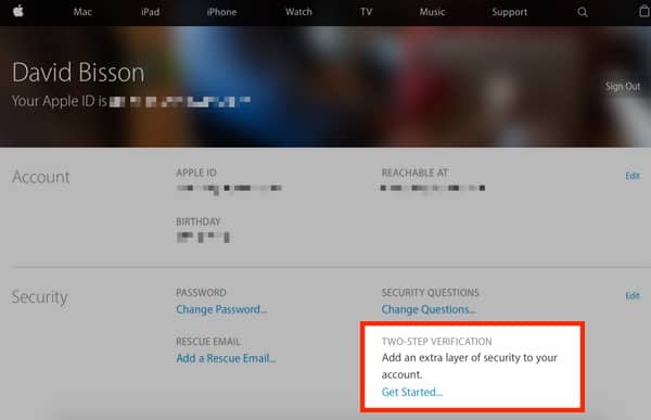 Apple ID setting