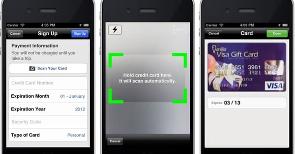 Scan credit card