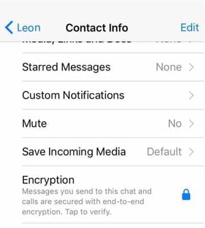Whatsapp settings