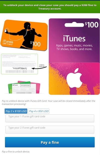 Android malware requests payment in iTunes vouchers
