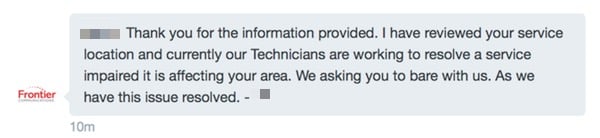 Frontier reply