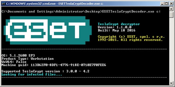 Teslacrypt decryption tool