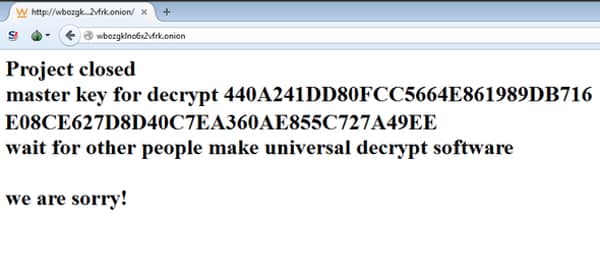 Teslacrypt master key