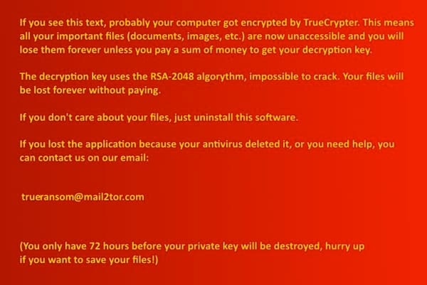 Truecrypter message