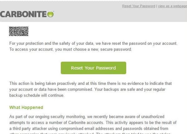 Carbonite email