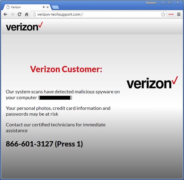 ISP tech support scam