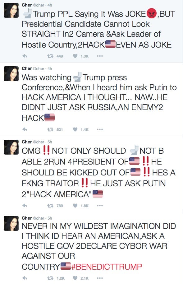 Cher tweets