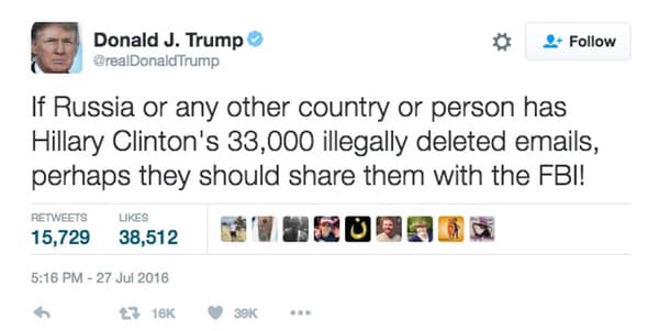 Donald Trump tweet