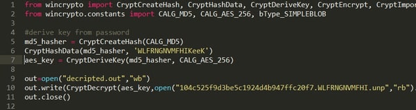 Decrypted script