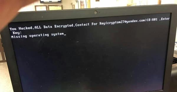 Ransomware message